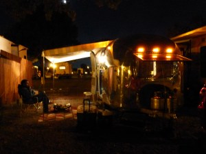 Cocktails under the awning.