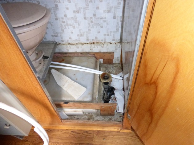 Shower Floor and Black Tank