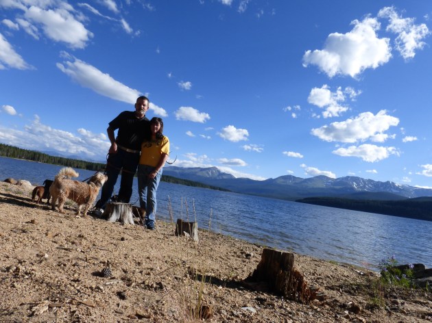 Us and the dogs on the beach