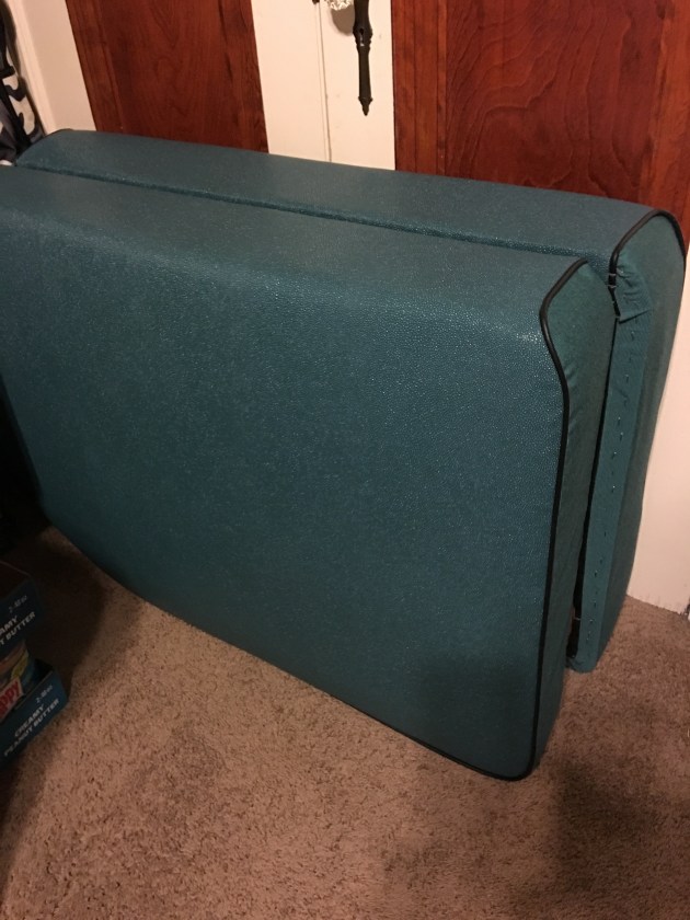 Dinette Seats Reupholstered with Sunbrella and textured vinyl